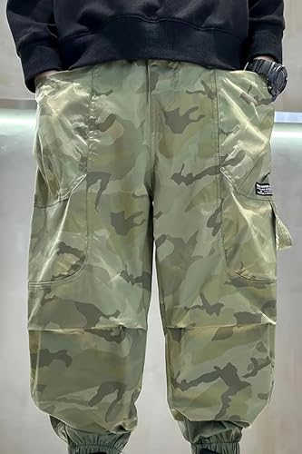 Pantalones cargo para niños resistentes al desgaste escolar en color verde 7