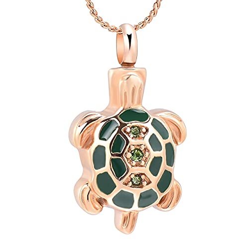 Collier pour cendres tortue or rose pour surmonter le manque de l'être cher