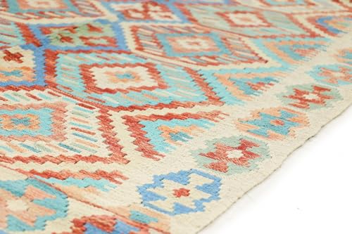 Tapis Kilim afghan tissé main en laine chargé d'histoire