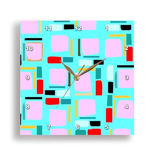 3dRose DPP_11079_1 Wall Clock, Retro Boxes, 10 by 10-Inch by 3dRose - Used condition - US$21.13