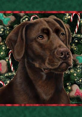 Best of Breed Chocolate Labrador Holiday Treats Christmas Garden Flag