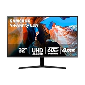 Monitor Samsung 4K UHD de 32 polegadas (LU32J590UQNXZA), Cinza escuro