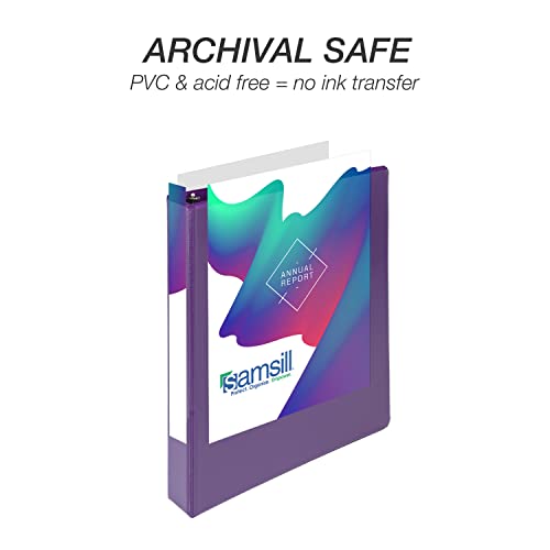Image of Samsill Durable 1 inch 3 Ring Binder, D Ring Binder, 100% Recycled Chipboard, Purple