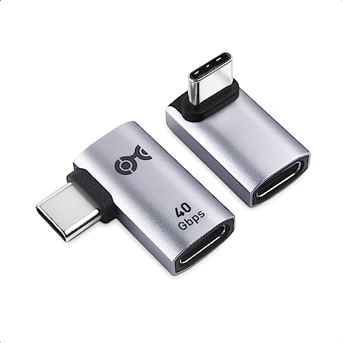 Cable Matters Combo-Pack 40Gbps Right Angle USB-C Adapter Kit, Up to [4K@240Hz Video, 240W Charging...