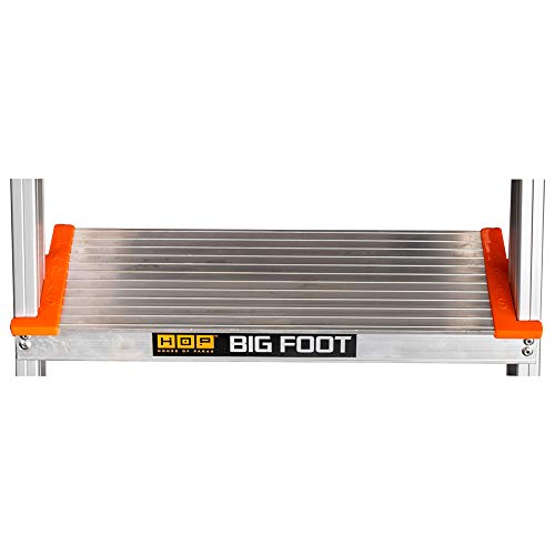 Image of Broad Step Broad Platform Foldable Aluminium Ladder for Home Use (Silver-Black) by Paras Corporation (4 Step)