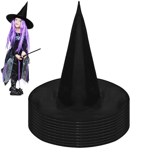 AUNGKWANG 10 unidades chapéu bruxa, gorro bruxa Halloween, 3/4/5/10 Witch Hat, chapéu de bruxa, chapéu de Halloween, Halloween bruxa acessórios disfarce de cosplay decoração