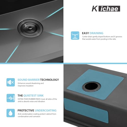 Image of Kichae Black Drop In Bar Sink- 18x18 Small Overmount Topmount Stainless Steel RV Sink Single Bowl Ledge Workstation Bar Prep Handmade Basin