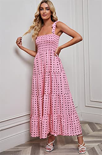 Robe longue bohème rose chic pour vos soirées d'été en plein air