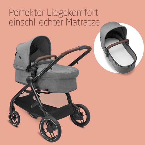 Maxi-Cosi Zelia S Trio, 3-in-1 Kinderwagen, 0–22 kg, Grau – Ansicht 3