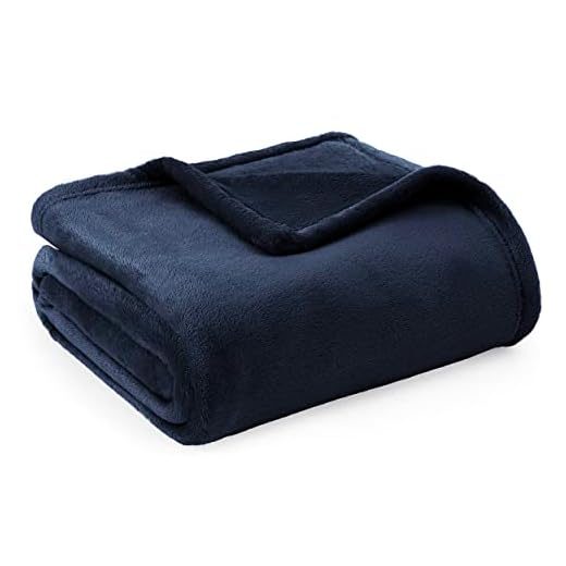 Bedsure Mantas para Sofás de Franela 150x200 cm - Manta para Cama 90 Reversible de 100% Microfibre Extra Suave - Manta Azul Marino Transpirable