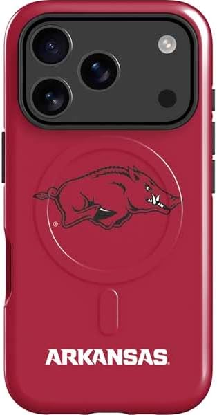 Skinit Impact Phone Case Compatible with iPhone 17 Pro Max Magsafe - Officially Licensed University of Arkansas-Fayetteville Razorbacks Red Logo Design