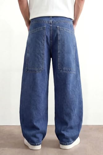 Image of GINGTTO Men's Baggy Barrel Jeans Wide Leg Y2K Denim Pants | Loose Fit Streetwear Casual Hip Hop Skater Vintage Style