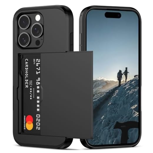 Nvollnoe Compatible with iPhone 16 Pro Case with Card Holder Heavy Duty Protective Dual Layer Shockproof Hidden Slot Slim Wallet Phone Cover for Women&Men 6.3 inch(Black)