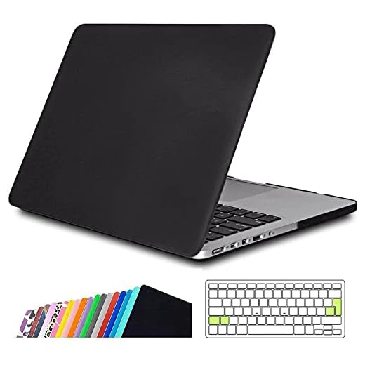 iNeseon Fodral Case Kompatibel med 2012-2015 MacBook Pro 13 Retina (Modell A1502 A1425), Hårt Skal Plasthölje Cover och Tangentbordskydd för MacBook Pro 13 Tum, Svart