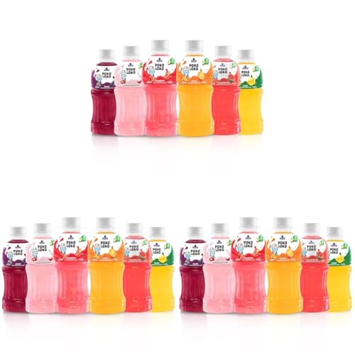 Image of Sapphire Poko Loko Assorted Flavoured Fruit Juice Drink with Nata De Coco | Refreshing Fruit Drink filled with Natural Fruit Fibres, 300ml (Pack of 18)