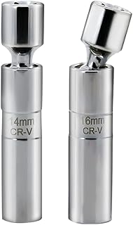 A ABIGAIL 14mm and 16mm Thin Wall Swivel Magnetic Spark Plug Socket 3/8 Inch Drive 12-Point Spark Plug Socket Removal Tool Compatible with Motorcycle, Car, SUV, BMW,Nissan, Mini, Mercedes