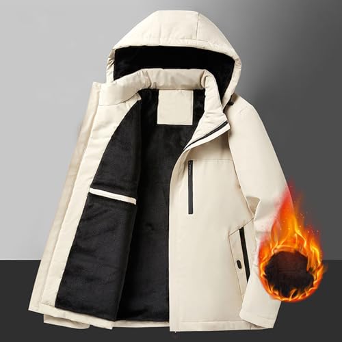 Men's Winter Coats Heavyweight Sherpa Lined Warm Hoodie Full Zipper Thermal Thick Hooded Coats Fuzzy Winter Outwear2