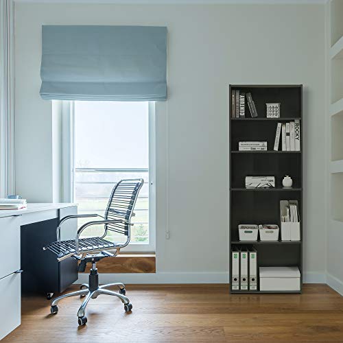 Image of FURINNO Wright 5-Shelf Bookcase, Cinnamon Cherry