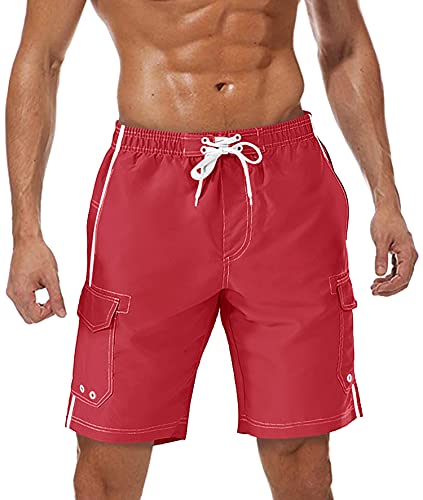 TACVASEN Herren Badehose Kurz Schwimmhose Sommer Strandshorts Baden Shorts Swim Surf Board...