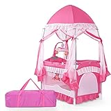 Hoher Komfort bieten – Das Schutznetz sowie das mongolische Moskitonetz ist abnehmbar. Die weiche Matratze bietet Ihrem Kind hohen Komfort beim Liegen und Schlafen sowie genügenden Platz für spielen. Das Verdeck und das Schutznetz schützen Ihr Kind vor Licht, Staub und Fliegen.