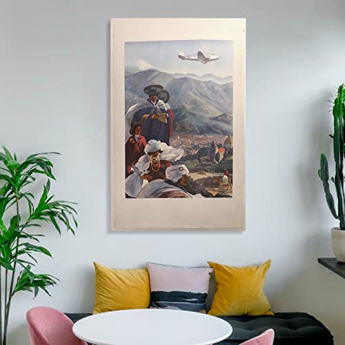 Vintage Poster South America Vintage Travel Poster Canvas Wall Art Prints For Wall Decor Room Decor Bedroom Decor Gifts 24X36Inch(60X90Cm) Frame-Style #TOP5