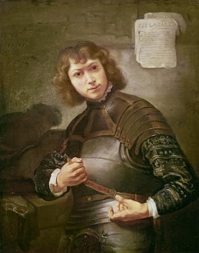 Tableau un jeune homme en armure Rembrandt pour sublimer un mur blanc triste 60x90