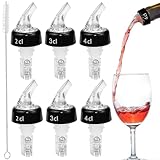 SLTAXAR 6 Stück Flaschenausgießer Spirituosen 2/3/4cl Dosierer für Flaschen, Ausgiesser für Spirituosen mit Bürste Portionierer Flasche bar Bottle pour Spouts Dosierer für Wein Schnaps Cocktails Öl
