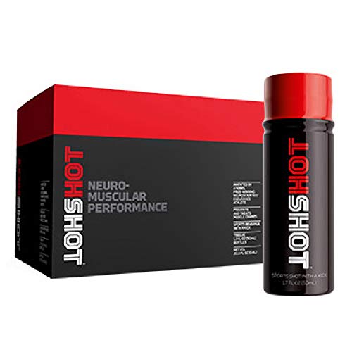 HOTSHOT Sports Shot Muscle Cramp Prevention and Treatment, 12 Pack (1.7 oz Bottle) All-Natural, Organic Active Ingredients, Fast-Acting Relief, Scientifically-Proven - Gluten-Free, GMO-Free (Spicy Mango)