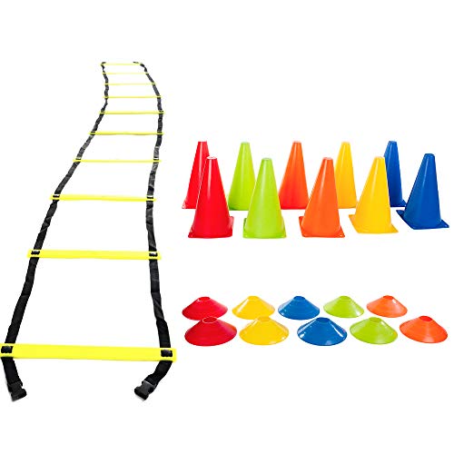 Kit Funcional Escada Agilidade Cones Chapéu Chinês Yangfit