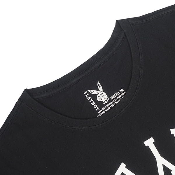 Playboy PB Upside Down Tee – Unisex Black and Grey Cotton T-Shirt with Inverted Logo, Soft Streetwear Graphic Top4