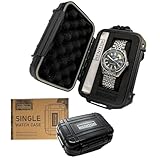 RENITOR Premium Watch Travel Case Storage Box for watch | ABS Ultimate Protection Waterproof Shockproof | Fits all Wristwatches & Smart watches up to 60mm | Cleaning Cloth Included | (1, Black)