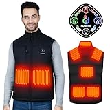 FUNPRO Heated Vest for Men, 5 in-1 Smart Controller, Lights-out Design, Lightweight Heating Vest, Battery Not Included, Black L