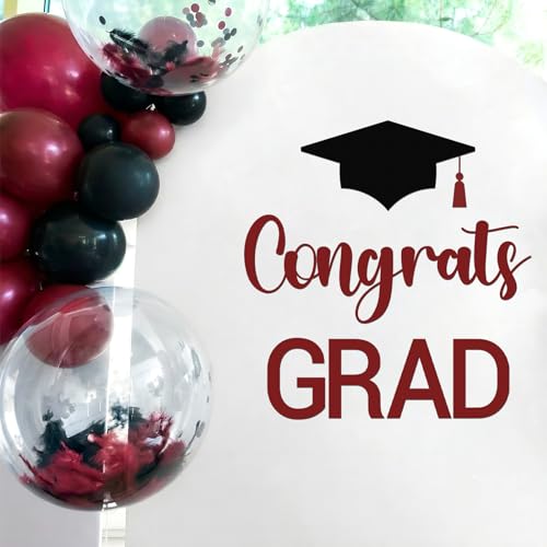 Image of Epakh 2026 Graduation Party Decal Sign for Backdrop Letters Peel and Stick Graduation Sticker for Balloon Arch Decorations Party Sign Wall Decor (Wine Red)