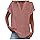 Chemise Femme Coton Lin Chemisier Élégant Col pour Henley Couleur Uni Tee Shirt Été Haut Top Respirant T-Shirts Grande Taille Tunique Blouse
