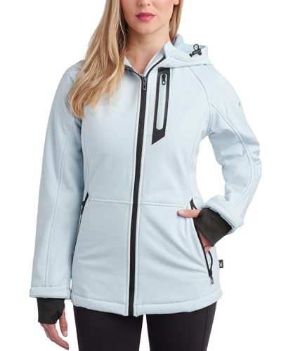 Spyder Womens Softshell Jacket - Lightweight Terry Fleece Hoodies for Women Water Resistant Zip Up Womens Windbreaker Jacket