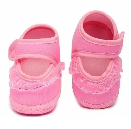 Suman Trader Infant Baby Booties | Cute Cotton Shoes with EVA Anti Slip Sole for Newborn Girls Pink 9-12 Months-image-3