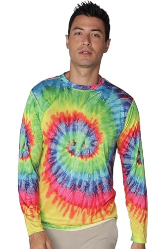 INGEAR Men's UPF 50+ Long Sleeve Sun Shirt, Quick-Dry UV Protection Rash Guard for Fishing, Hiking, Swimming