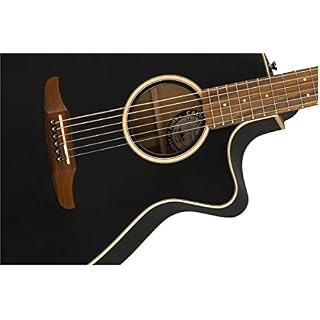 Fender Newporter Special California Series Guitare acoustique avec housse de transport Noir mat - Les Beatles, Paul McCartney, John Lennon, RIngo Starr, George Harrison Fender Newporter Special California Series Guitare acoustique avec housse de transport Noir mat – Image 4