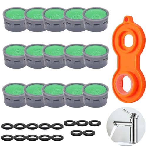 Perlatoren für Wasserhähne, Wasserhahn Sieb Einsatz, 15 Stück Mischpatrone Armaturensieb, Strahlregler M21, Wasserhahn Sieb, Wasserhahnfilter, Wasserhahnbegrenzer, für Wasserhähne, Küche, Bath Room