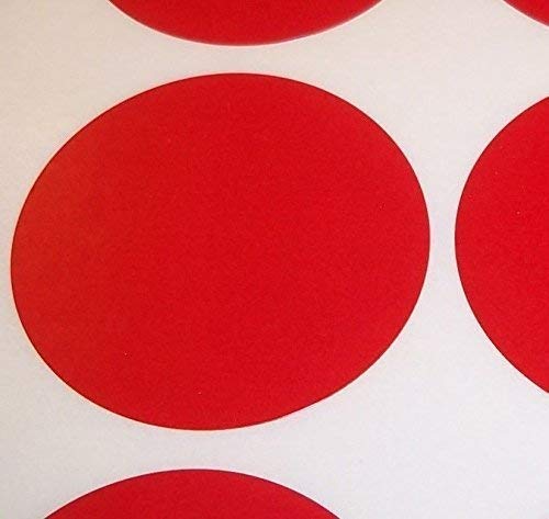 Audioprint Ltd. Pack of 100 Large 63mm Round/Circular Colour Code Dots Blank Price Stickers Sticky Labels - Choose Your Colour/s (Red)