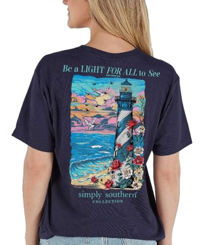 Simply Southern Be A Light for All to See - Lighthouse - Adult T-Shirt