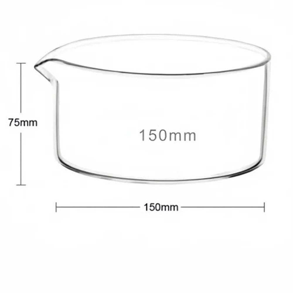 Platos de laboratorio de vidrio de borosilicato espesado con pico de 60 a 180 mm, fondo plano de evaporación.(150mm 940ml)