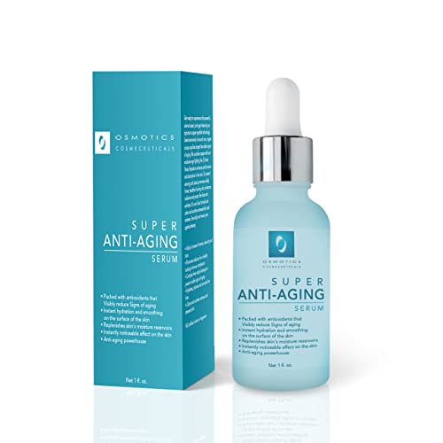 Osmotics Hyaluronic Acid Anti-Aging Super Serum for Face, Moisturizing Facial Skincare - Anti Wrinkle, Fine Lines, and Dark Circle Remover - Hydrating Skin Care 1 Fl Oz Anti Aging Serum with Hyaluronic Acid to visibly Reduce Signs of Aging