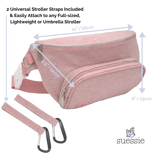 Suessie Fanny Pack Diaper Bag - with Baby Changing Pad & Waterproof Wipes Pocket - Stroller Organizer