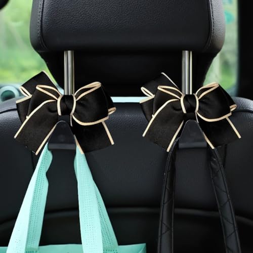 image for Mandark 2PCS Car Seat Headrest Hooks, Cute Bow Vehicle Hooks for Purse