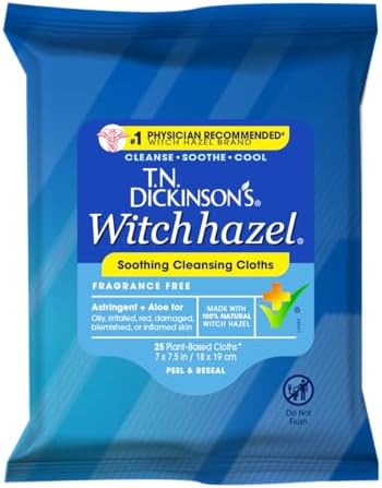 T.N. Dickinson's Witch Hazel Soothing Cleansing Cloths | 25 Wipes