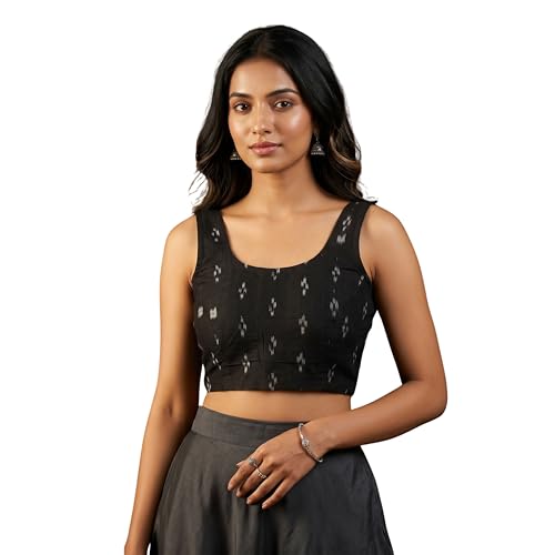 Image of Women's Sambalpuri Ikat Handloom Unstitched Cotton Blouse Piece Ethnic Wear