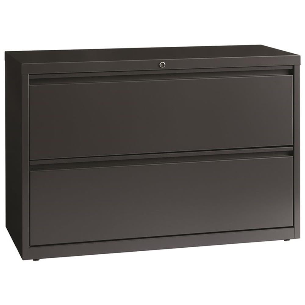 Hirsh 42-in Wide HL8000 Series Metal 2 Drawer Lateral File Cabinet in Charcoal