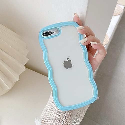 QLTYPRI Compatible with iPhone 11 Case, Cute Curly Wave Frame Clear Case for Girls Women, Transparent Soft Silicone TPU Bumper Shockproof Protective Phone Cover for iPhone 11 - White