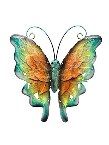 Bownew Schmetterling-Wanddekoration aus Metall für den Außenbereich Cover